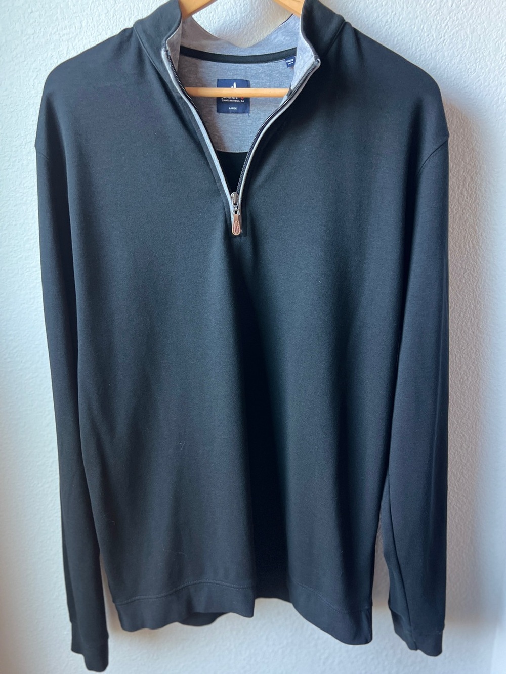 johnnie-O Black Men's Quarter Zip Pullover